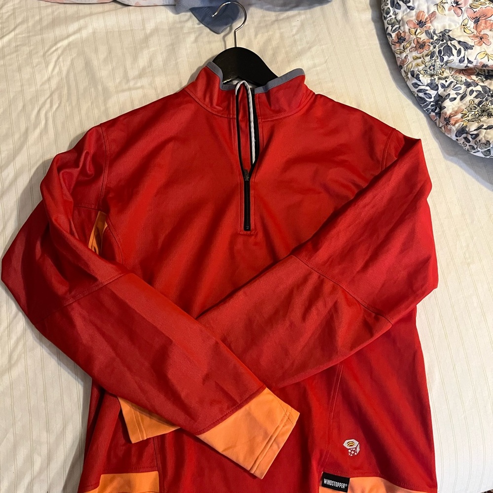 Mountain Hardwear Red and Orange Quarter-Zip Pullover